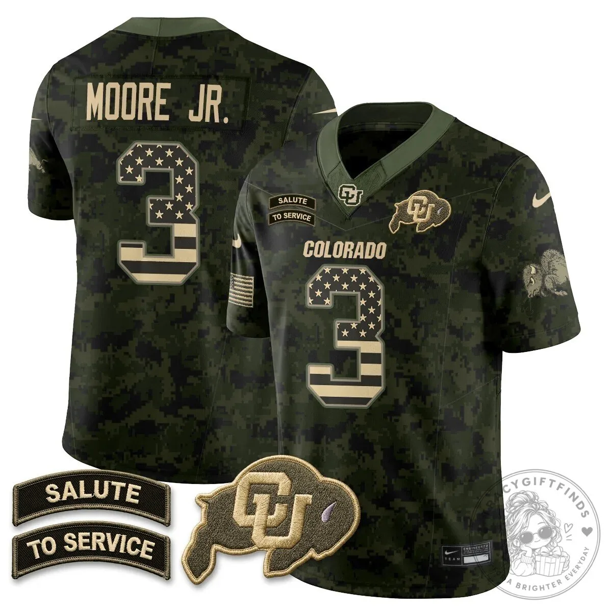 Colorado Buffaloes Lewis Salute To Service Football Jersey 57 Colorado Buffaloes Lewis Salute To Service Football Jersey
