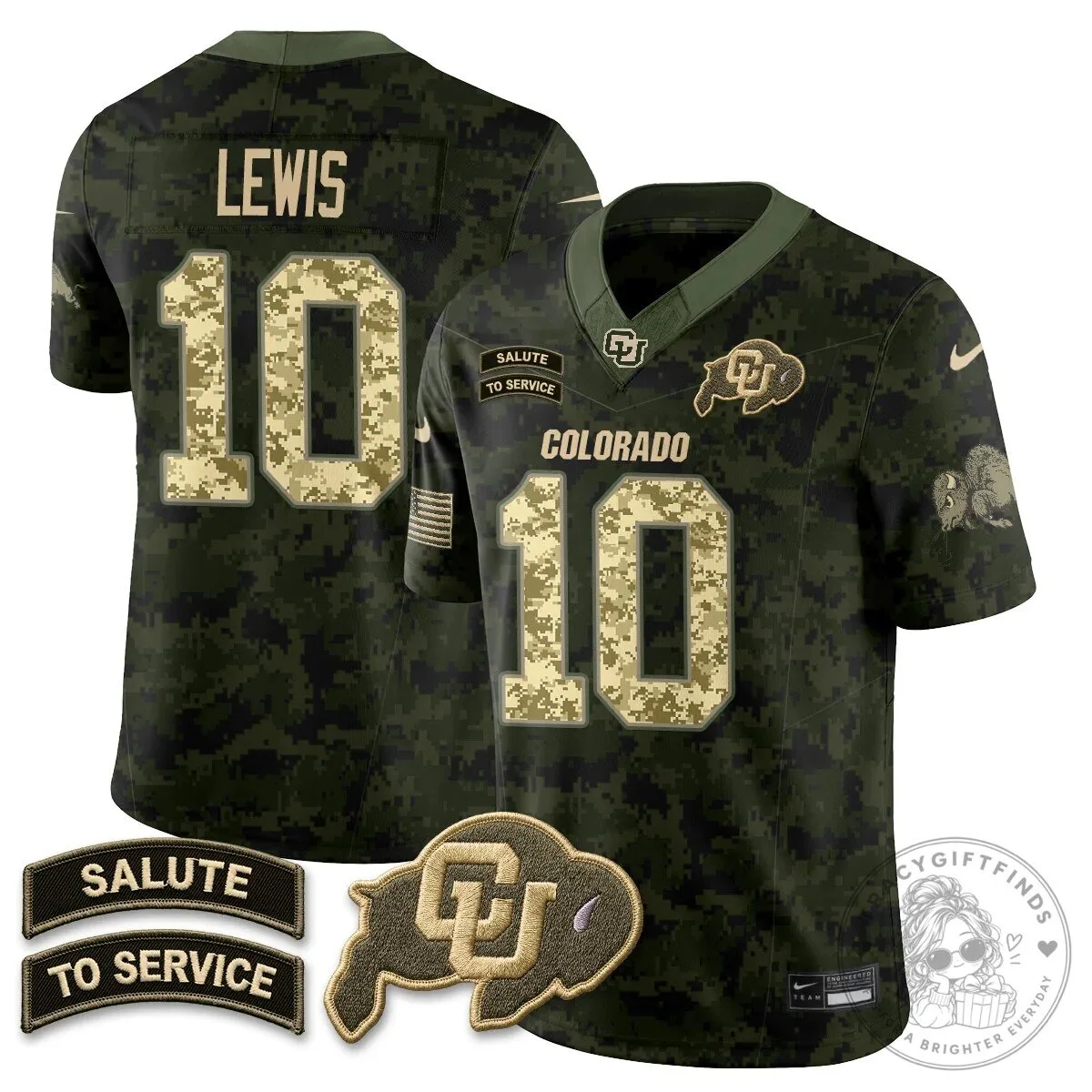 Colorado Buffaloes Lewis Salute To Service Football Jersey 74 Colorado Buffaloes Lewis Salute To Service Football Jersey