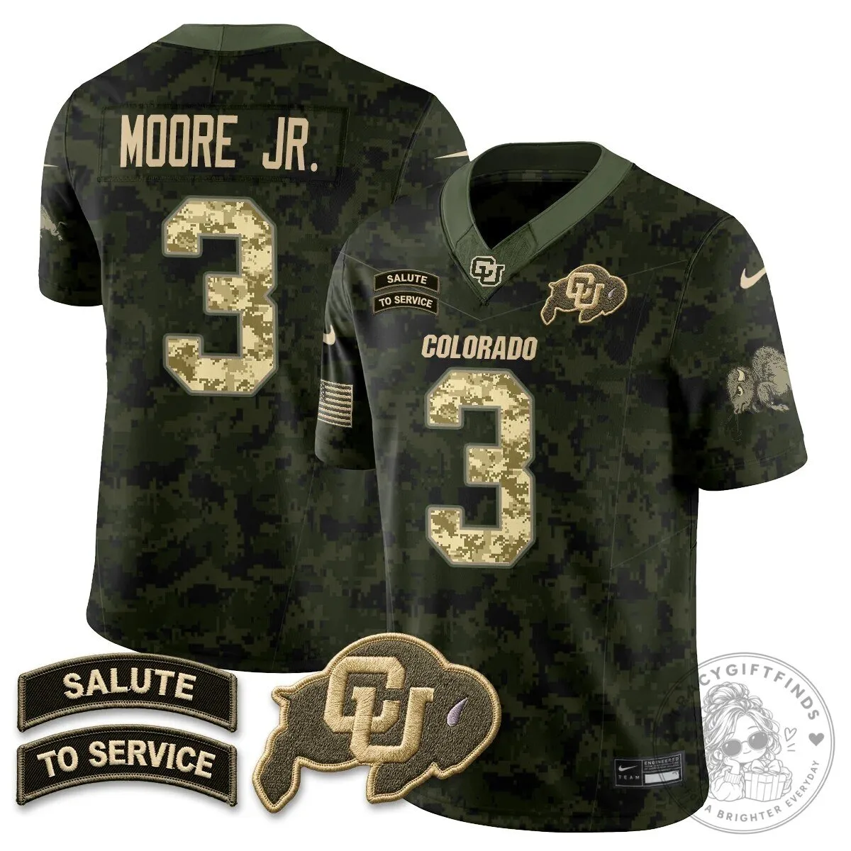 Colorado Buffaloes Lewis Salute To Service Football Jersey 77 Colorado Buffaloes Lewis Salute To Service Football Jersey
