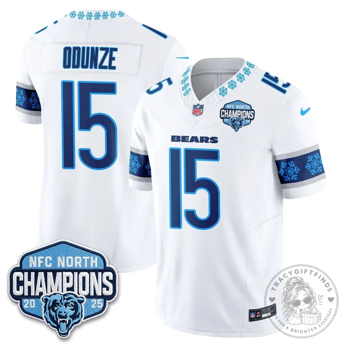 Chicago Bears NFC North Champions 2025 Christmas Edition Football Jersey 32 Chicago Bears NFC North Champions 2025 Christmas Edition Football Jersey