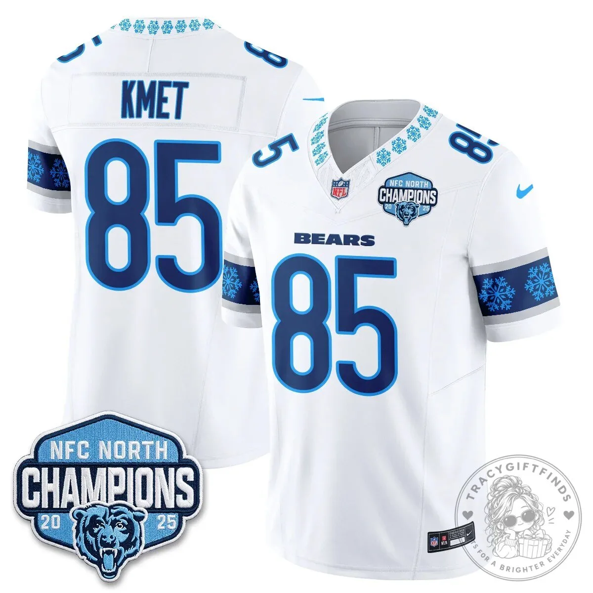 Chicago Bears NFC North Champions 2025 Christmas Edition Football Jersey 34 Chicago Bears NFC North Champions 2025 Christmas Edition Football Jersey