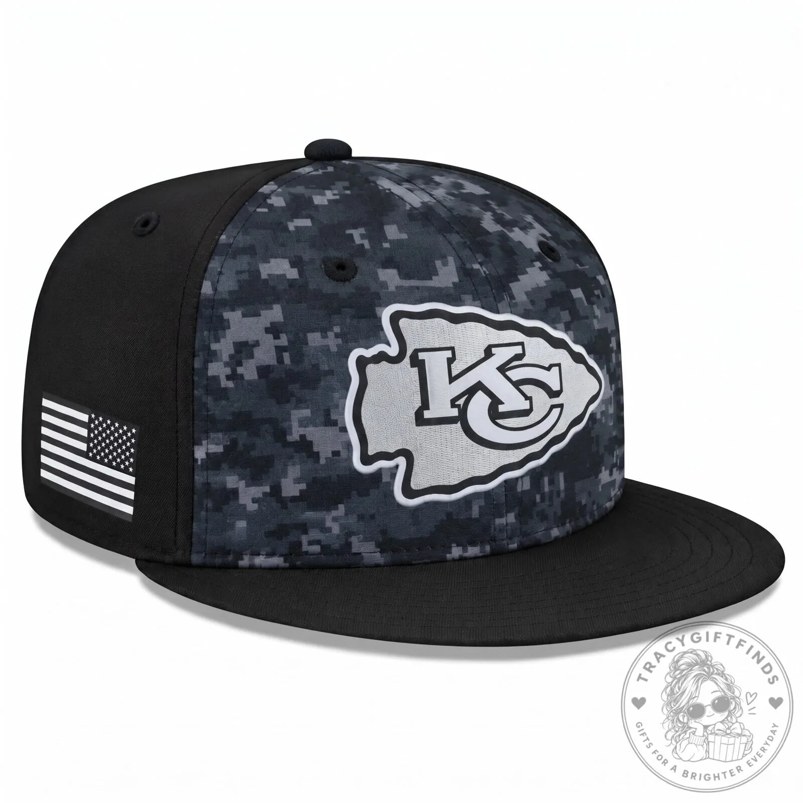 Digital Camouflage Snapback Hat for Kansas City Chiefs Salute To Service