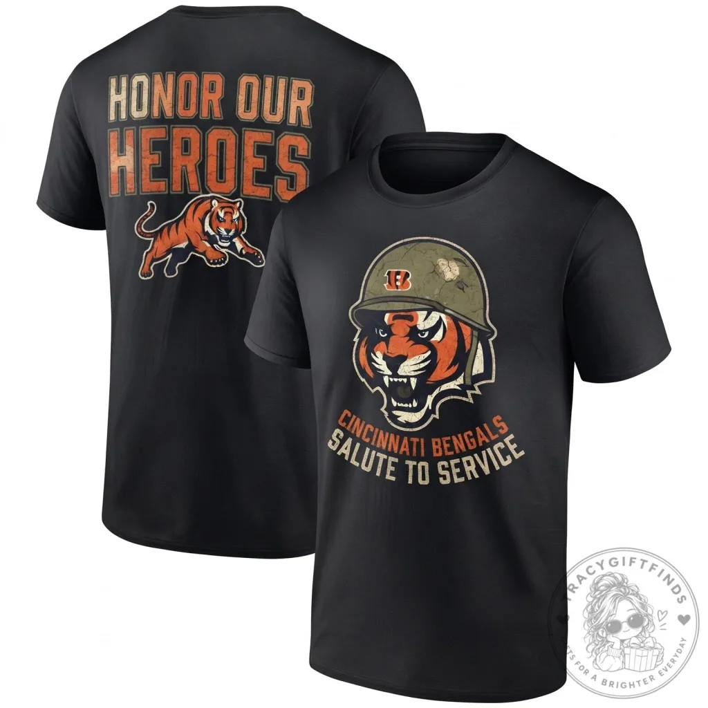 Honor Our Heroes T-Shirt - Cincinnati Bengals Salute to Service Honor Our Heroes T-Shirt - Cincinnati Bengals Salute to Service