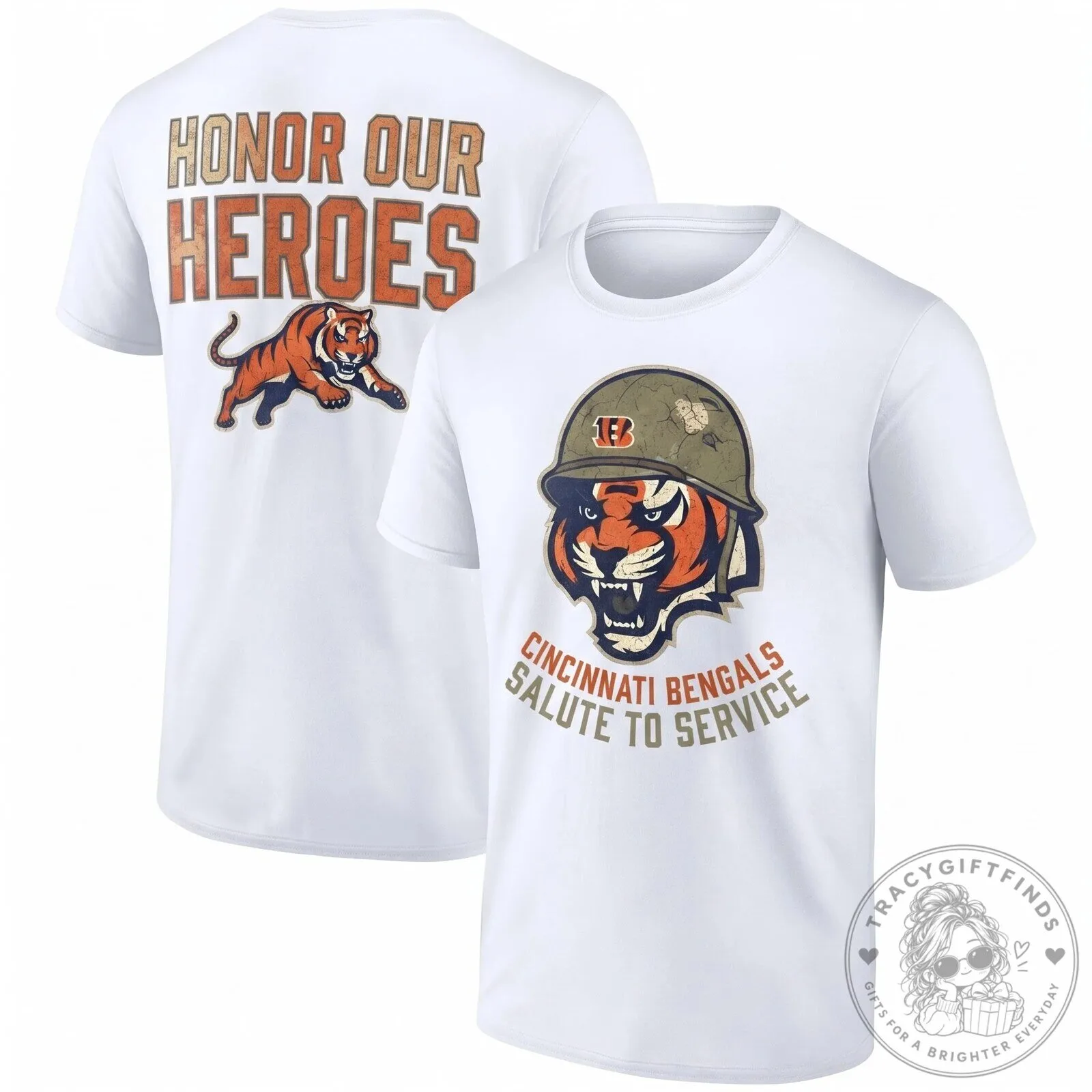 Honor Our Heroes T-Shirt - Cincinnati Bengals Salute to Service 11 Honor Our Heroes T-Shirt - Cincinnati Bengals Salute to Service