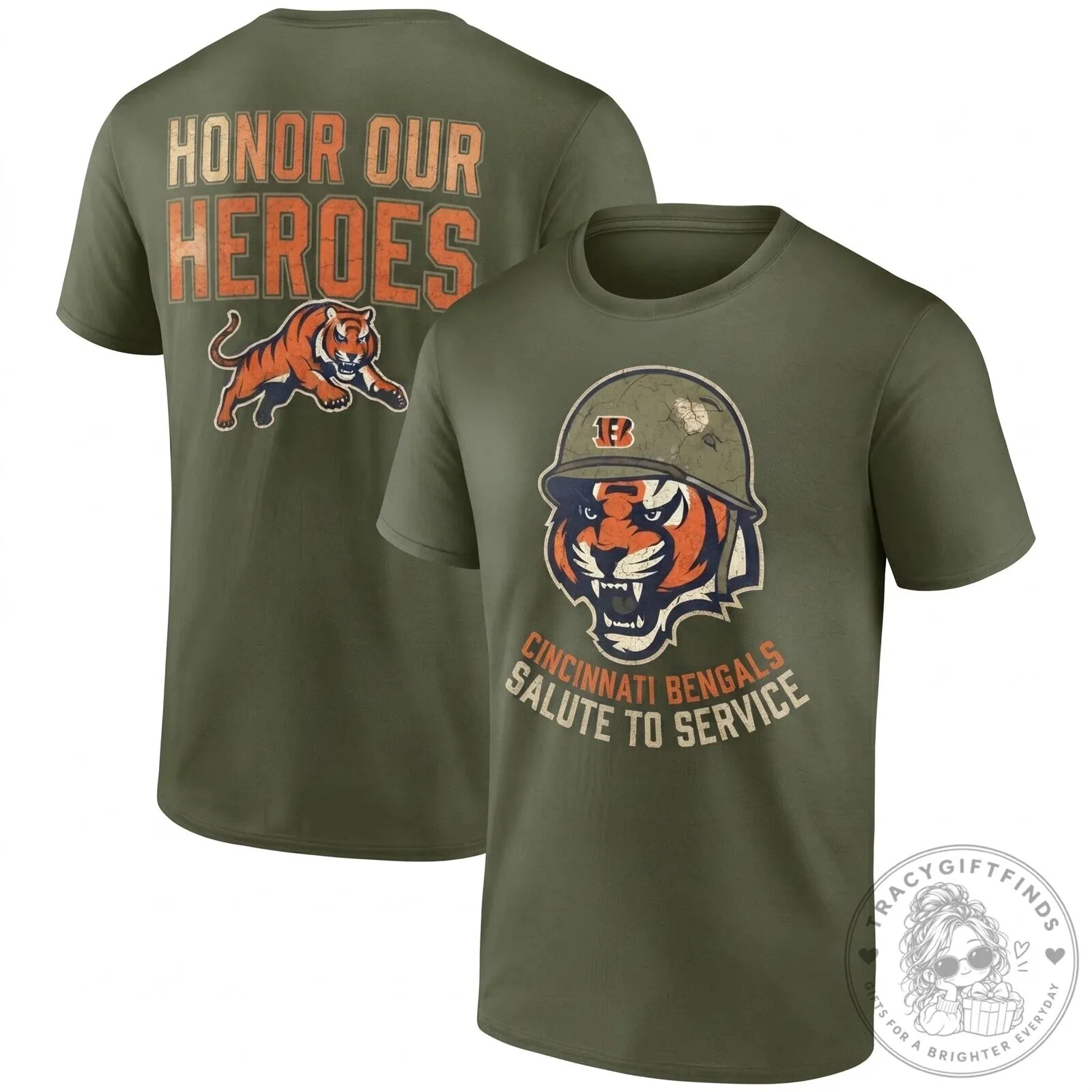 Honor Our Heroes T-Shirt - Cincinnati Bengals Salute to Service 13 Honor Our Heroes T-Shirt - Cincinnati Bengals Salute to Service
