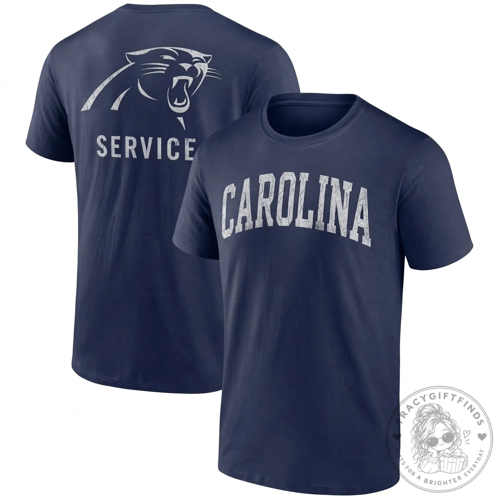 Black T-Shirt with Distressed Carolina Panthers Salute To Service Logo 11 Black T-Shirt with Distressed Carolina Panthers Salute To Service Logo
