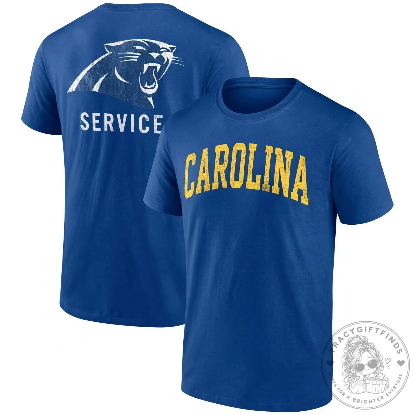 Black T-Shirt with Distressed Carolina Panthers Salute To Service Logo 12 Black T-Shirt with Distressed Carolina Panthers Salute To Service Logo