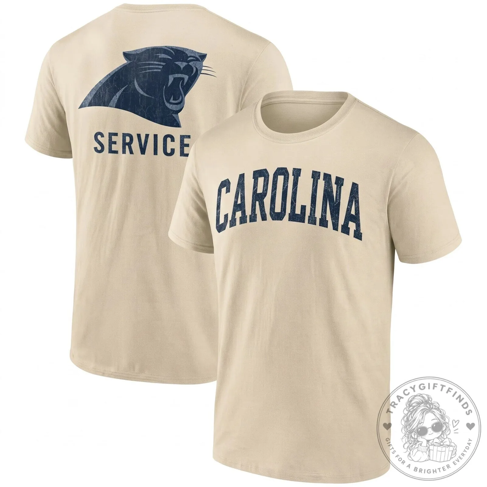 Black T-Shirt with Distressed Carolina Panthers Salute To Service Logo 13 Black T-Shirt with Distressed Carolina Panthers Salute To Service Logo