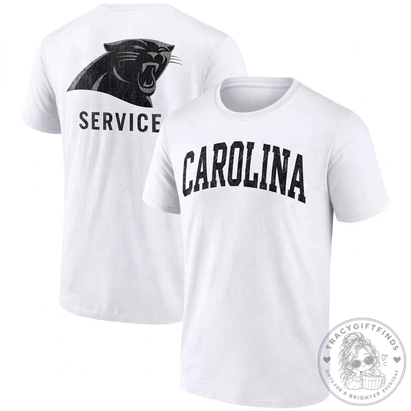 Black T-Shirt with Distressed Carolina Panthers Salute To Service Logo 14 Black T-Shirt with Distressed Carolina Panthers Salute To Service Logo