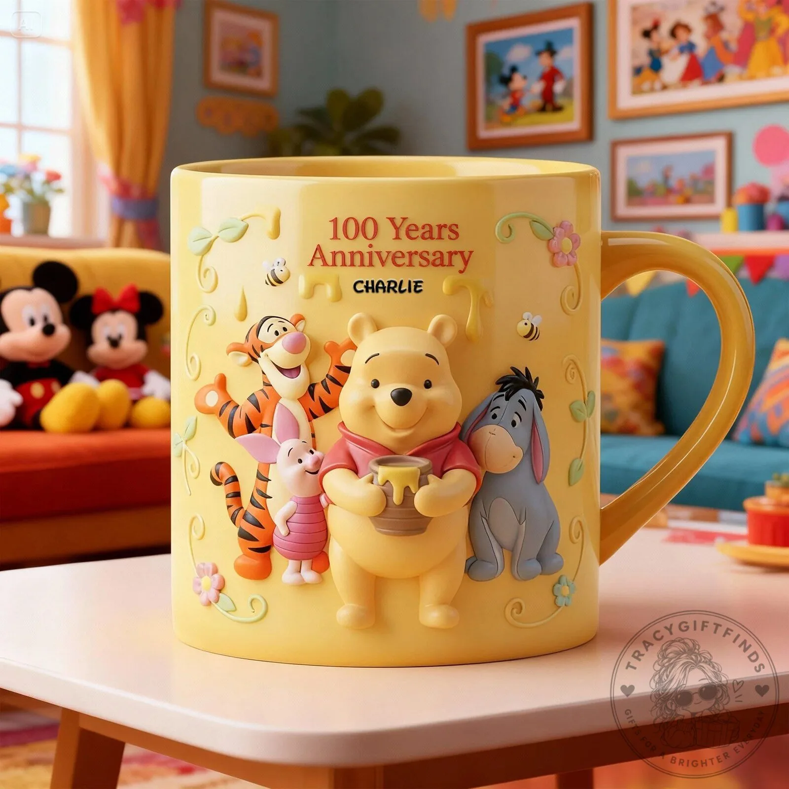 Winnie the Pooh 100 Years Anniversary Yellow Ceramic Coffee Mug
