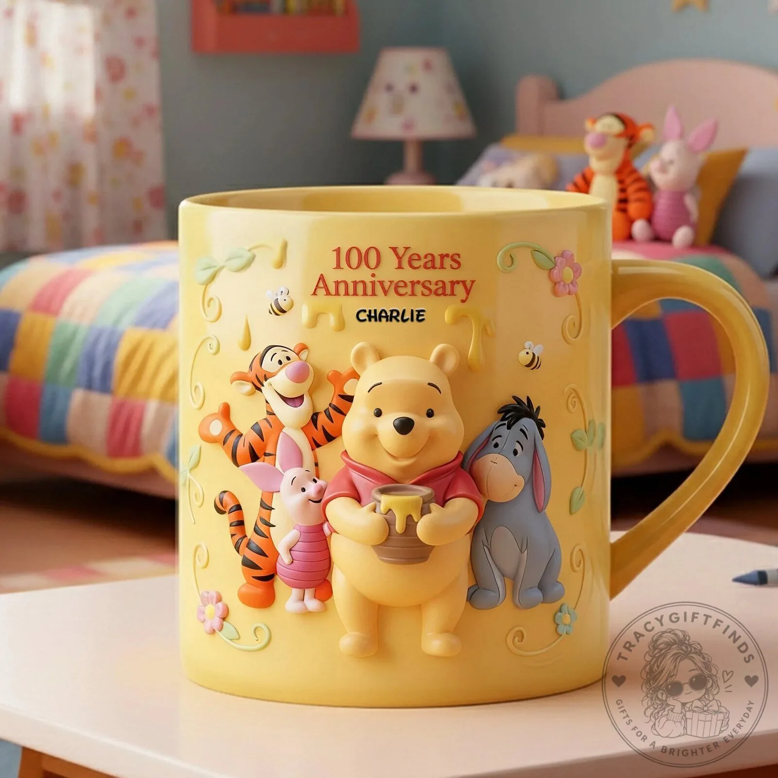 Winnie the Pooh 100 Years Anniversary Yellow Ceramic Coffee Mug 9 Winnie the Pooh 100 Years Anniversary Yellow Ceramic Coffee Mug