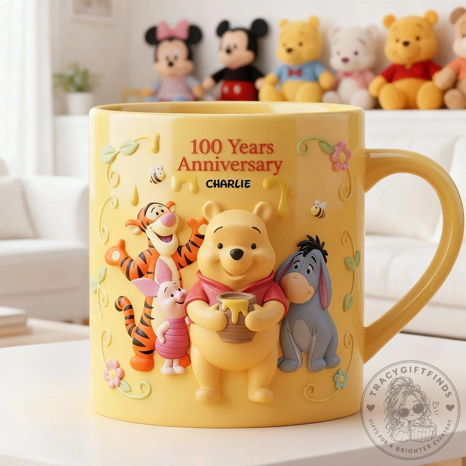 Winnie the Pooh 100 Years Anniversary Yellow Ceramic Coffee Mug 10 Winnie the Pooh 100 Years Anniversary Yellow Ceramic Coffee Mug