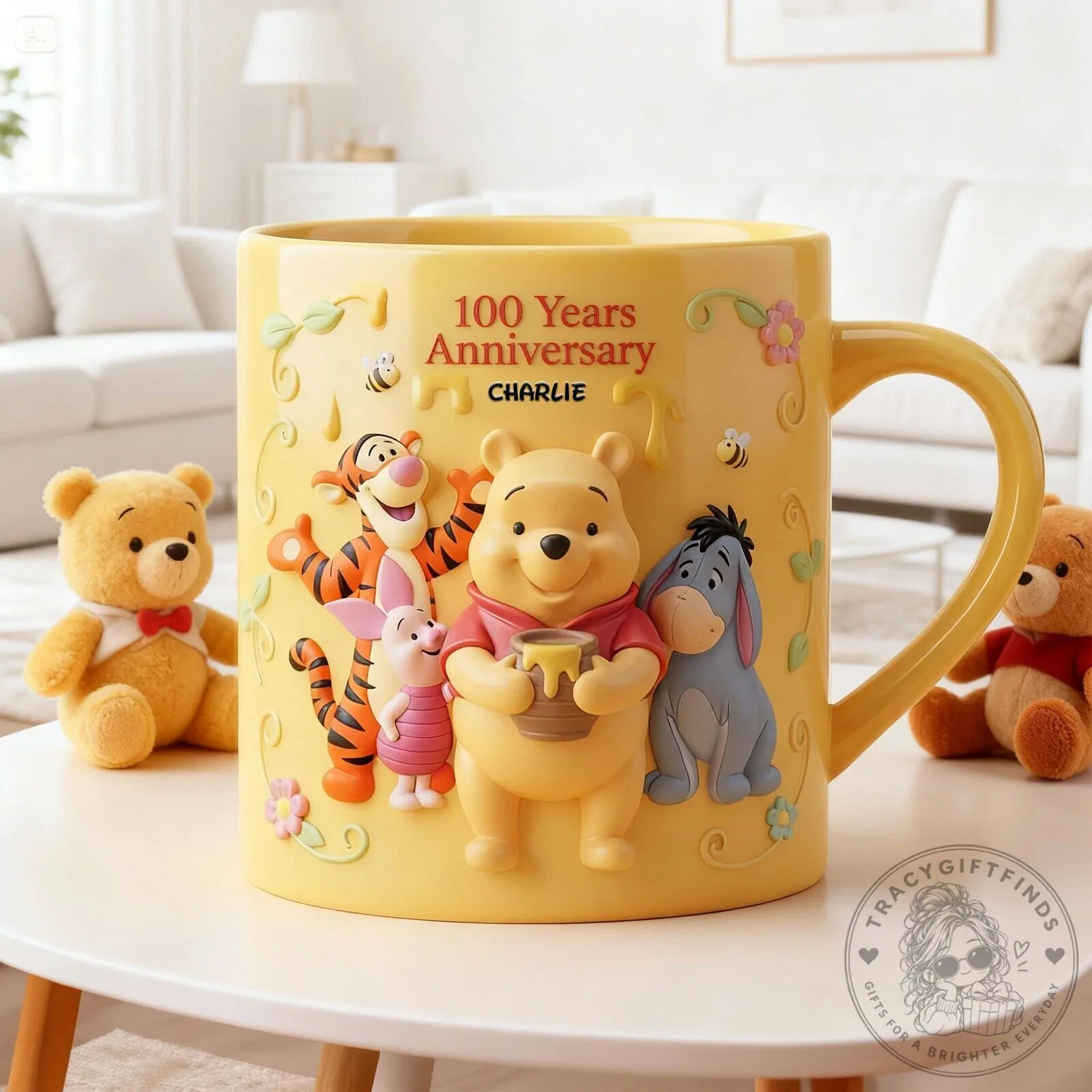 Winnie the Pooh 100 Years Anniversary Yellow Ceramic Coffee Mug 11 Winnie the Pooh 100 Years Anniversary Yellow Ceramic Coffee Mug