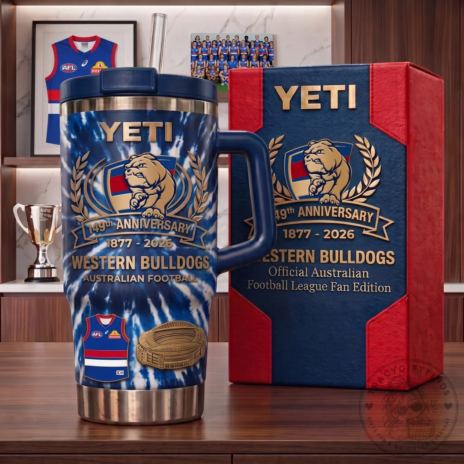 Western Bulldogs Australian Football League 149th Anniversary Tumbler 1 Western Bulldogs Australian Football League 149th Anniversary Tumbler