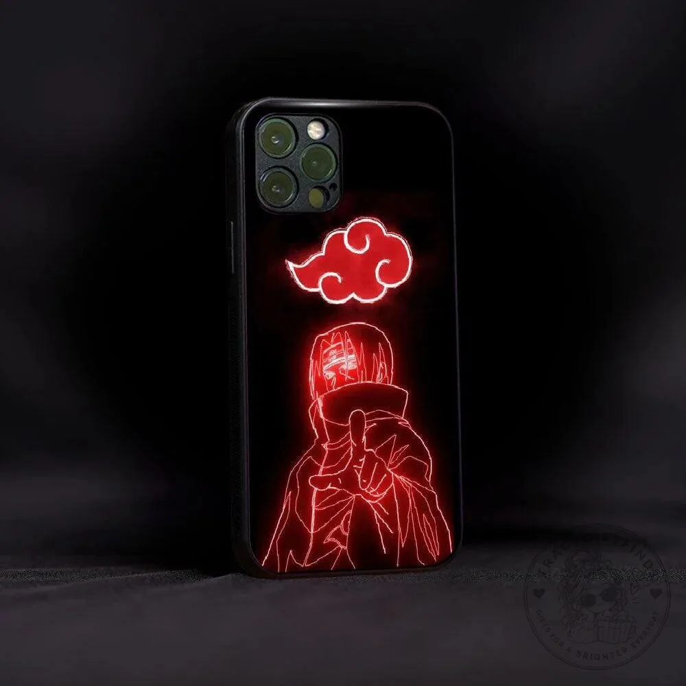 Naruto Shippuden Akatsuki Itachi Uchiha Neon Red Anime Phone Case