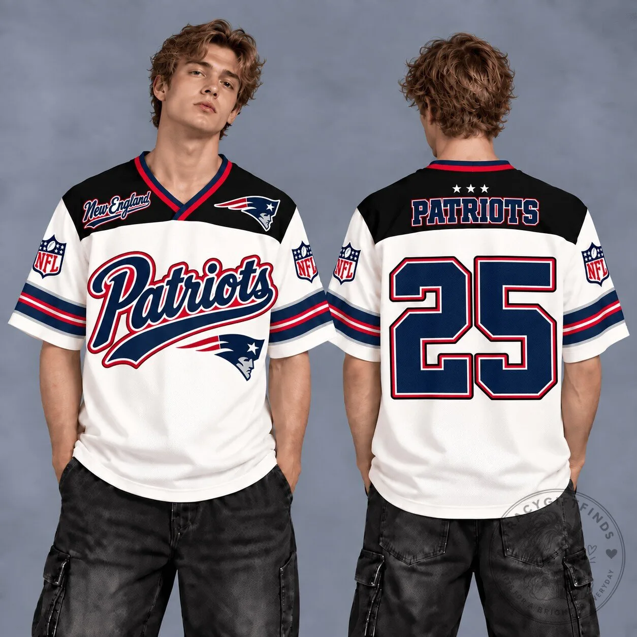New England Patriots Number 25 NFL Football Fan Jersey
