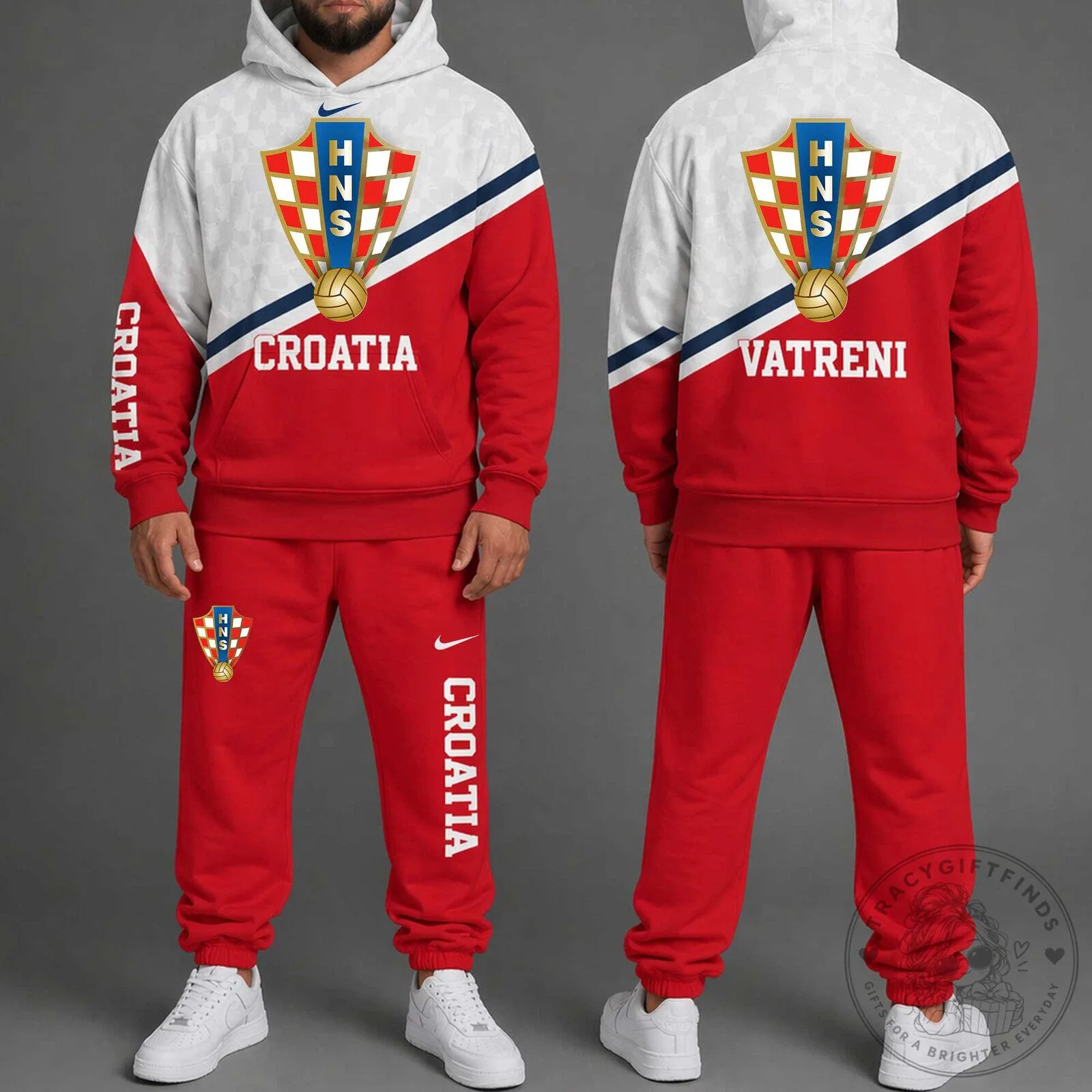 Croatia National Football Team Fan Hoodie and Jogger Set 1 Croatia National Football Team Fan Hoodie and Jogger Set