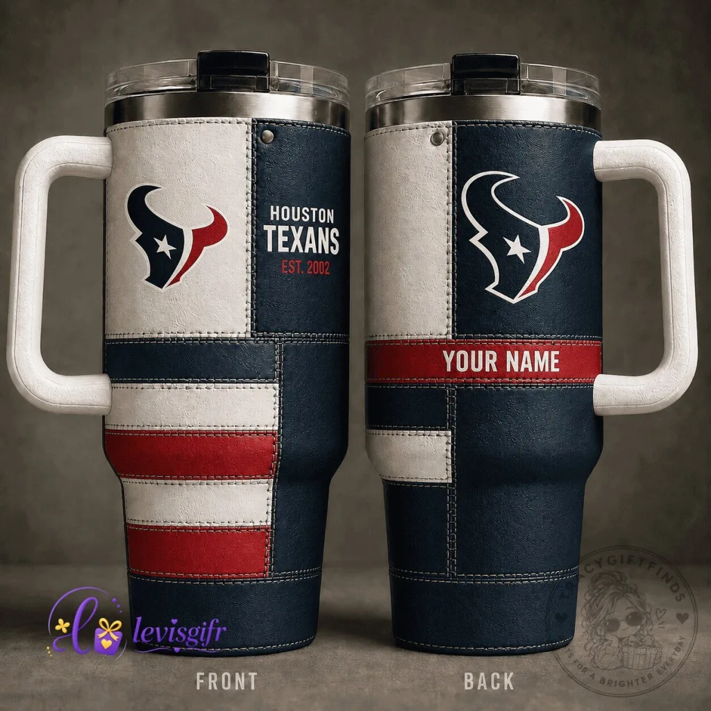 Houston Texans NFL Football Team Personalized Leather Design Tumbler Houston Texans NFL Football Team Personalized Leather Design Tumbler