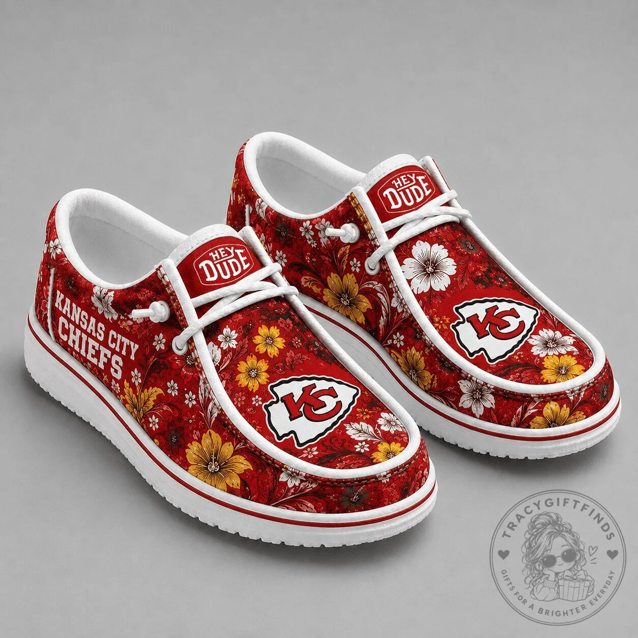 Kansas City Chiefs Floral Hey Dude Shoes