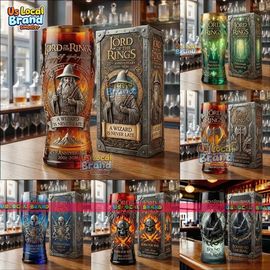 Lord of the Rings 25th Anniversary Gandalf Beer Drinking Glass with Gift Box