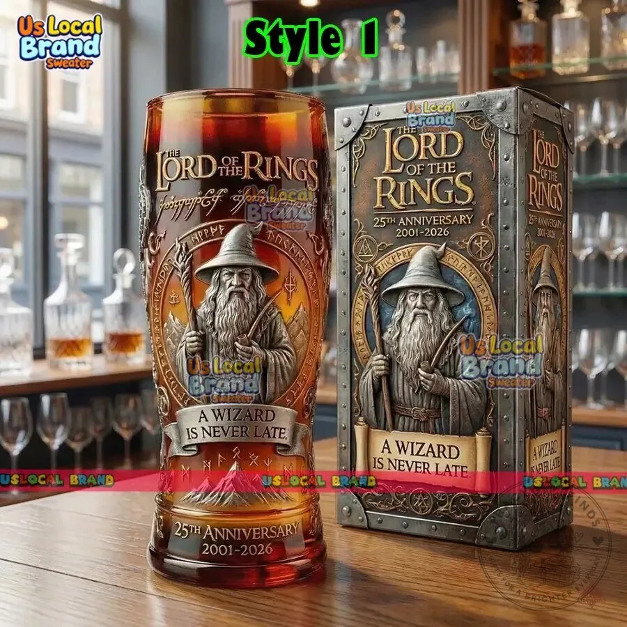 Lord of the Rings 25th Anniversary Gandalf Beer Drinking Glass with Gift Box 10 Lord of the Rings 25th Anniversary Gandalf Beer Drinking Glass with Gift Box