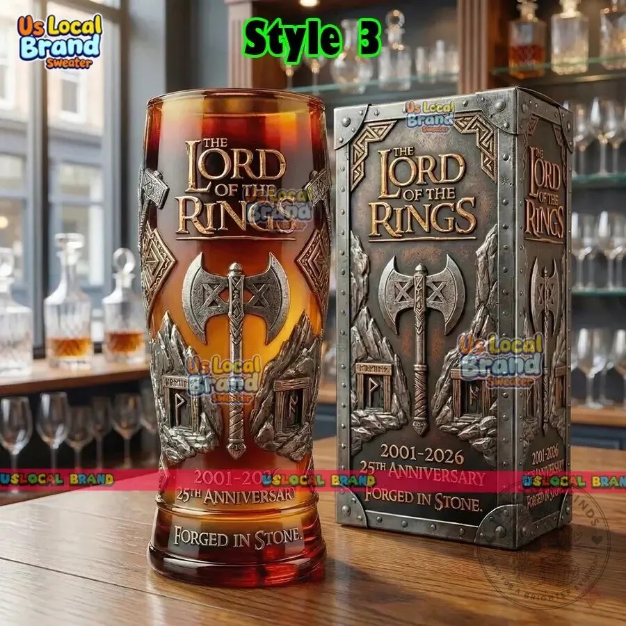 Lord of the Rings 25th Anniversary Gandalf Beer Drinking Glass with Gift Box 12 Lord of the Rings 25th Anniversary Gandalf Beer Drinking Glass with Gift Box