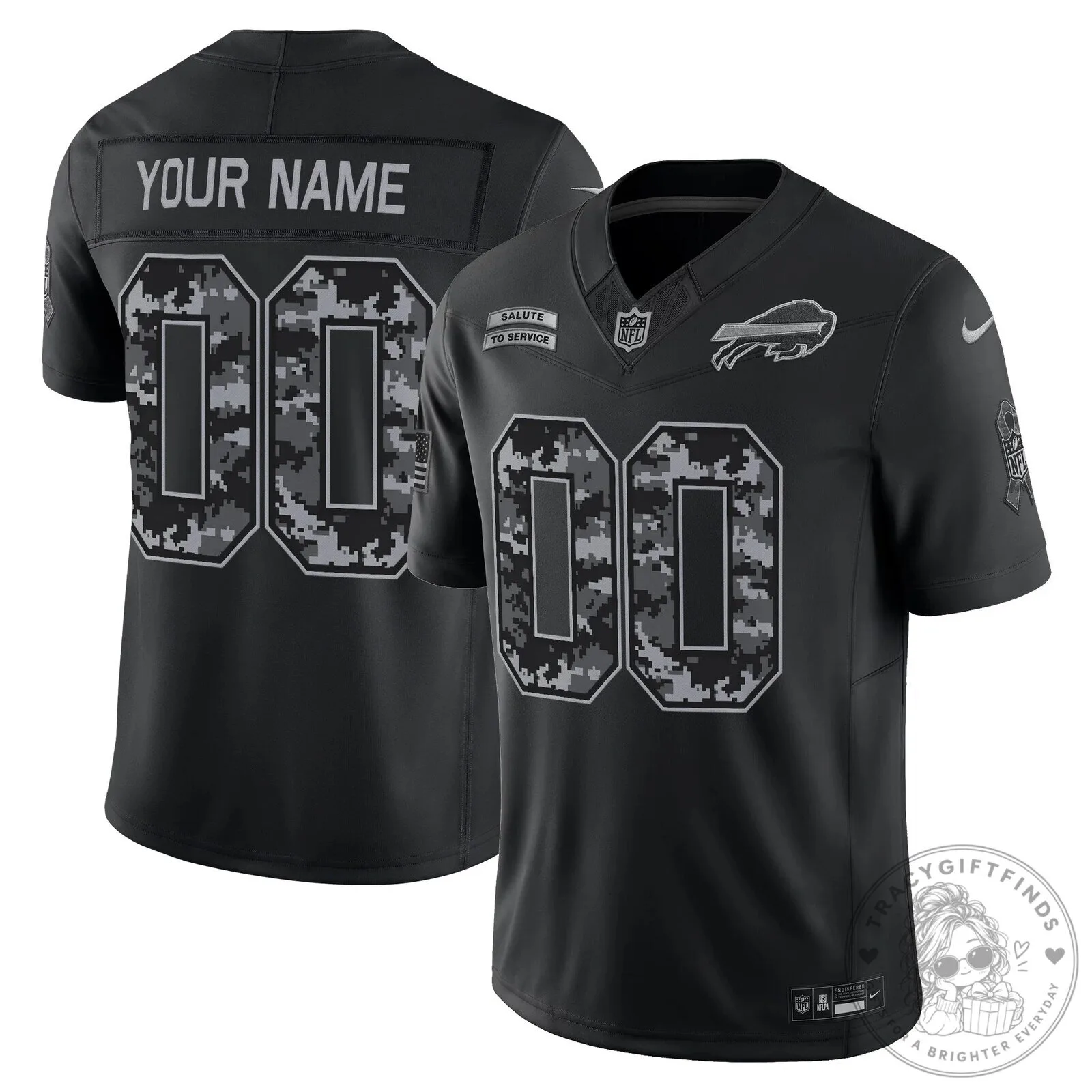 Buffalo Bills Salute to Service Vapor Limited Custom Football Jersey