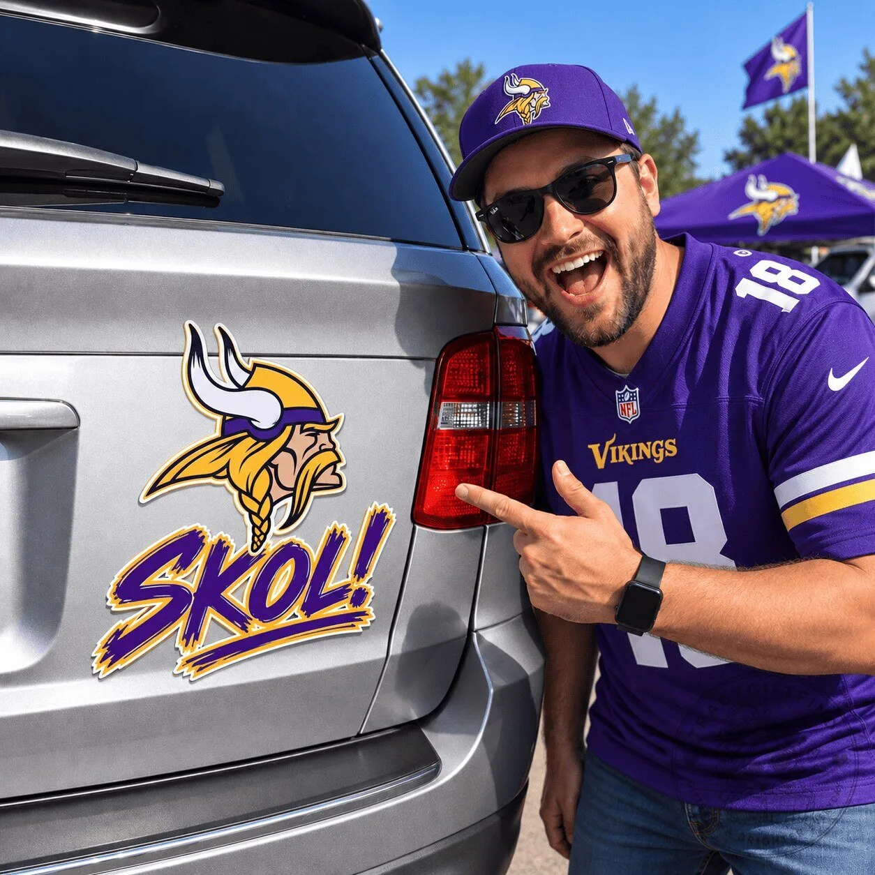 Minnesota Vikings Skol Football Team Logo Bumper Sticker Decal