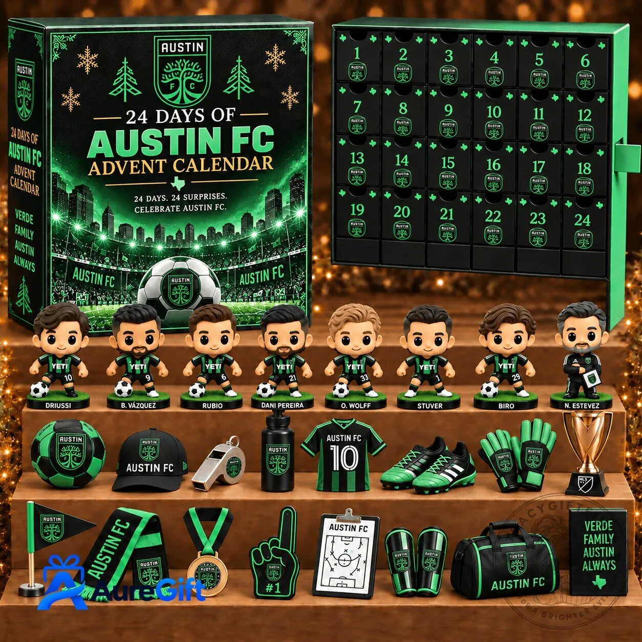 Austin FC Soccer Team 24 Days of Advent Calendar Blind Box with Figurines