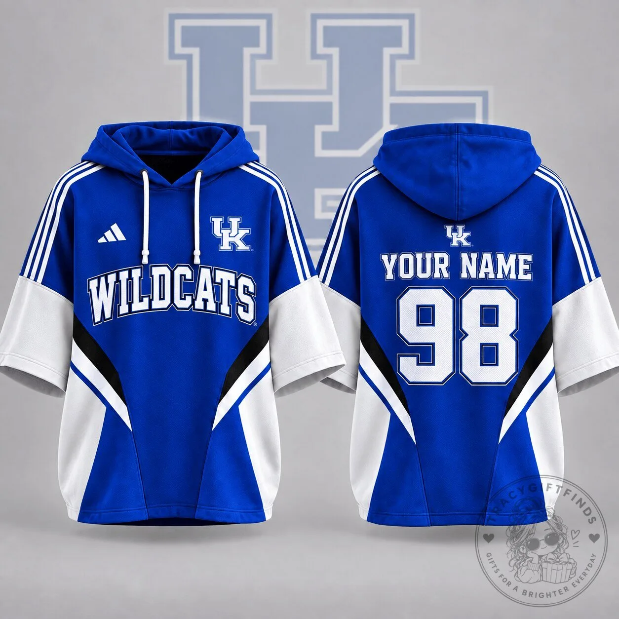 Kentucky Wildcats Personalized Varsity Colorblock Short Sleeve Hoodie 3 Kentucky Wildcats Personalized Varsity Colorblock Short Sleeve Hoodie