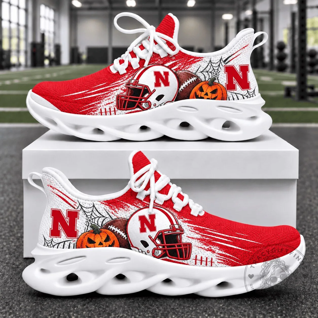 Nebraska Cornhuskers Halloween Football Team Sneakers 3 Nebraska Cornhuskers Halloween Football Team Sneakers