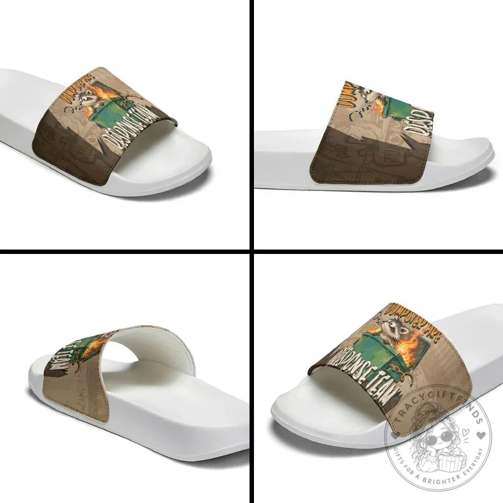 Dumpster Fire Response Team Raccoon Cartoon Vintage Grunge Slide Sandals 15 Dumpster Fire Response Team Raccoon Cartoon Vintage Grunge Slide Sandals