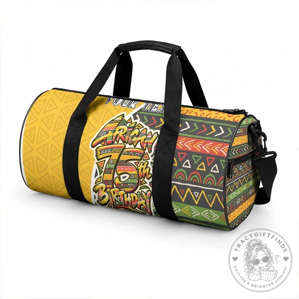 Personalized African 75th Birthday Tribal Geometric Heritage Pattern Duffle Bag 9 Personalized African 75th Birthday Tribal Geometric Heritage Pattern Duffle Bag