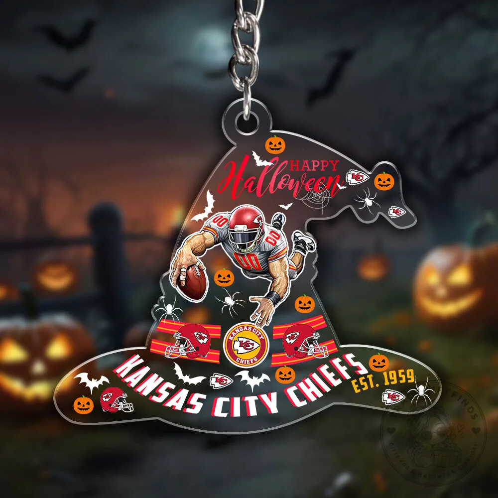 Kansas City Chiefs Halloween Witch Hat Acrylic Keychain