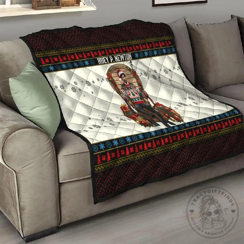 Huey P. Newton Black Panther Christmas Quilt Black History Iconic Leader Ugly Holiday 10 Huey P. Newton Black Panther Christmas Quilt Black History Iconic Leader Ugly Holiday