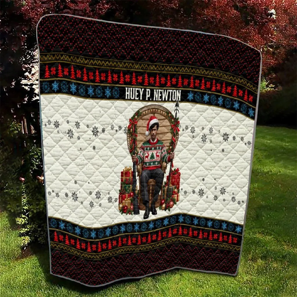 Huey P. Newton Black Panther Christmas Quilt Black History Iconic Leader Ugly Holiday 11 Huey P. Newton Black Panther Christmas Quilt Black History Iconic Leader Ugly Holiday
