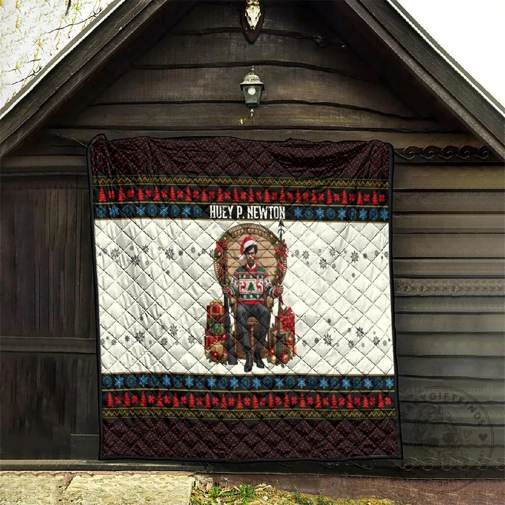Huey P. Newton Black Panther Christmas Quilt Black History Iconic Leader Ugly Holiday 13 Huey P. Newton Black Panther Christmas Quilt Black History Iconic Leader Ugly Holiday