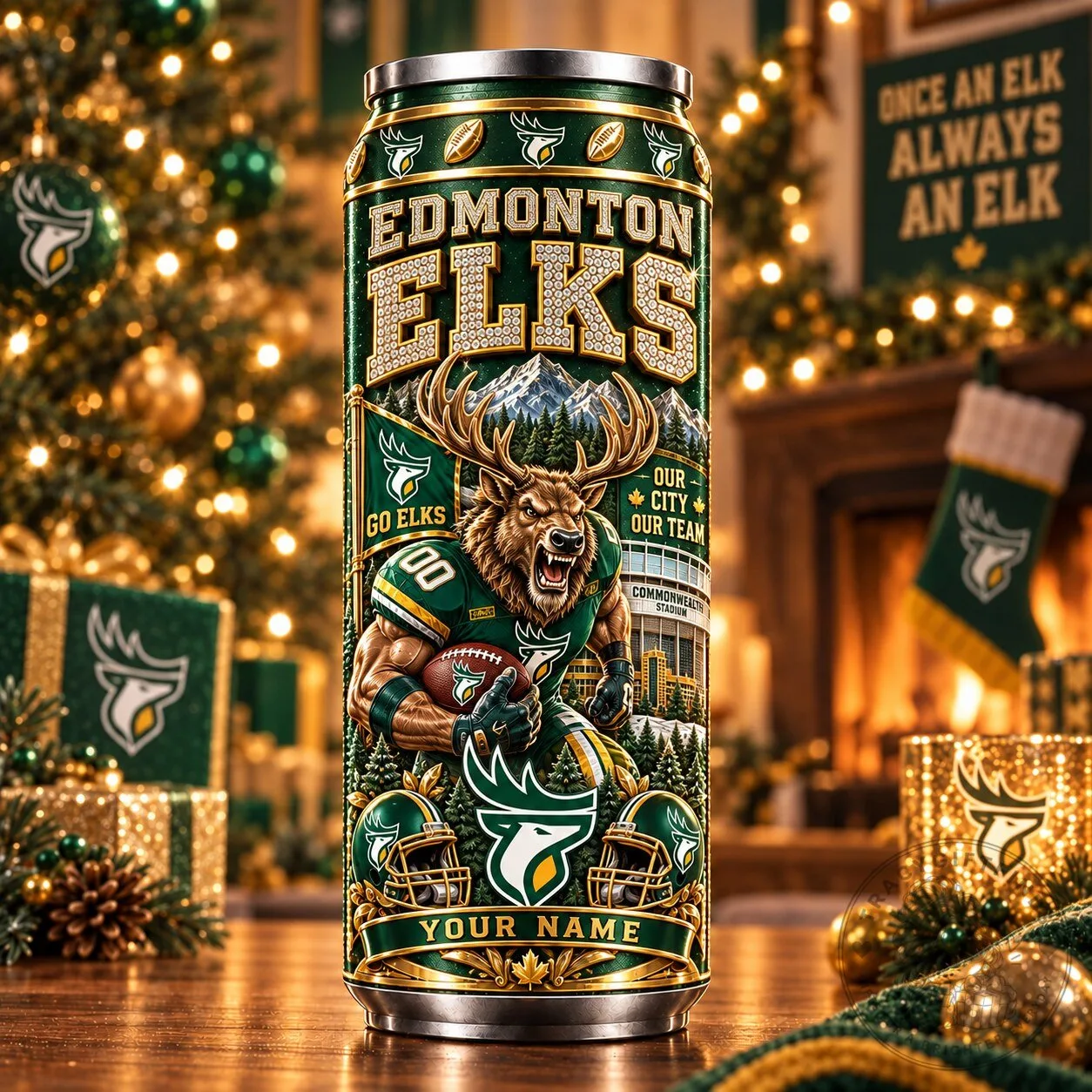 Edmonton Elks Football Team Personalized Stainless Steel Tumbler
