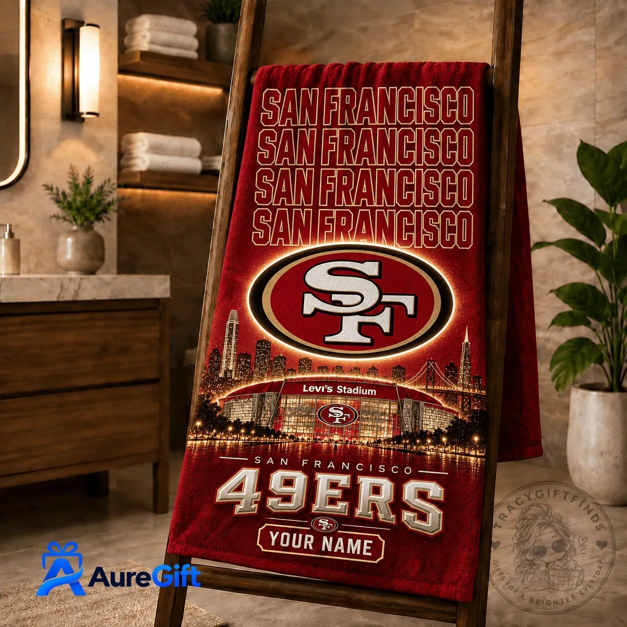 San Francisco 49ers Levi's Stadium NFL Football Personalized Bath Towel