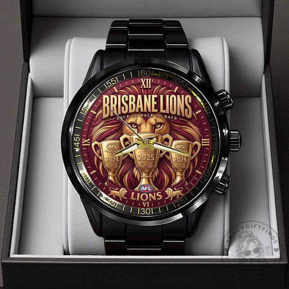 Brisbane Lions Australian Football League Back To Back Premiers Stainless Steel Watch 8 Brisbane Lions Australian Football League Back To Back Premiers Stainless Steel Watch