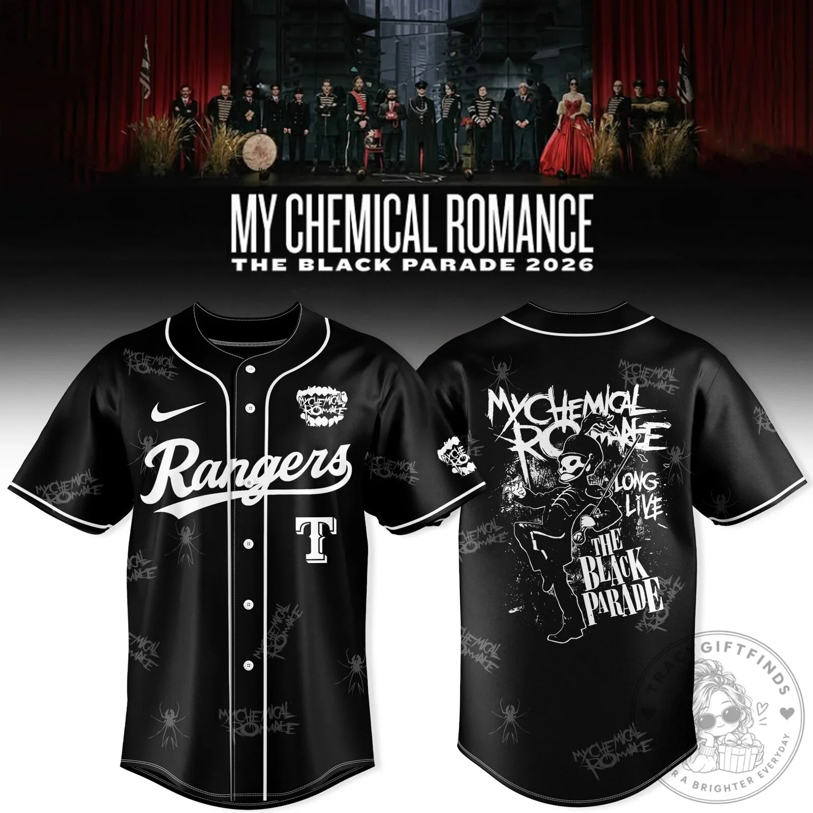 My Chemical Romance The Black Parade Baseball Jersey 2 My Chemical Romance The Black Parade Baseball Jersey