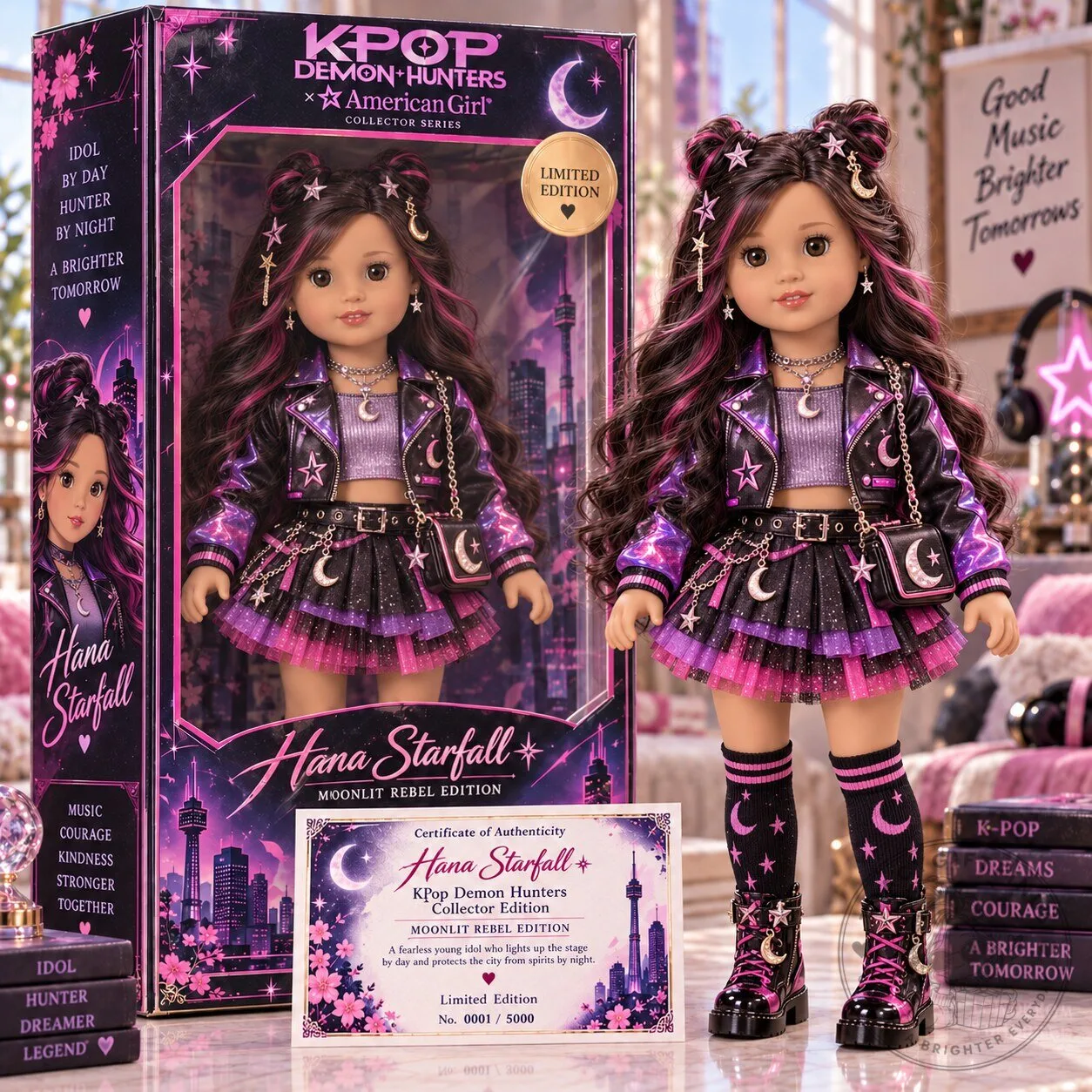 American Girl KPop Demon Hunters Hana Starfall Collector Doll 1 American Girl KPop Demon Hunters Hana Starfall Collector Doll