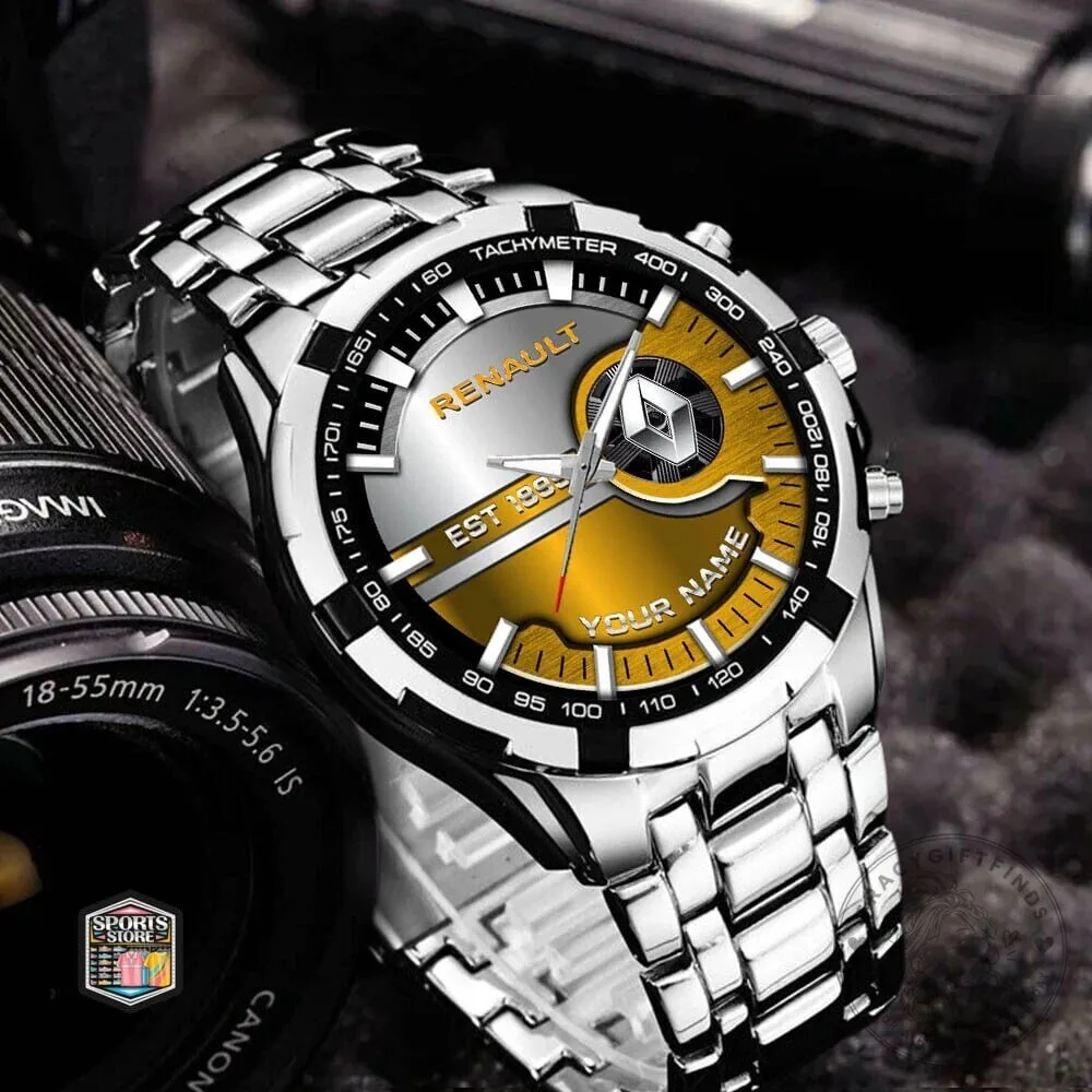 Personalized Renault Car Logo Custom Name Elegant Fashion Design Watch
