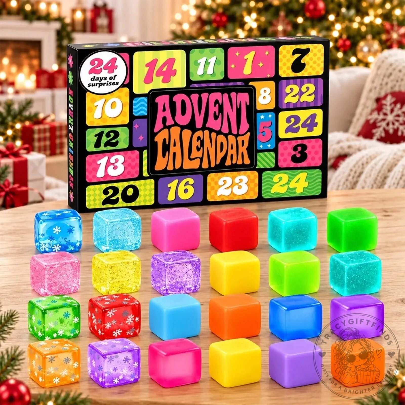 Christmas 24 Days of Surprises Advent Calendar with Ice Cube Molds