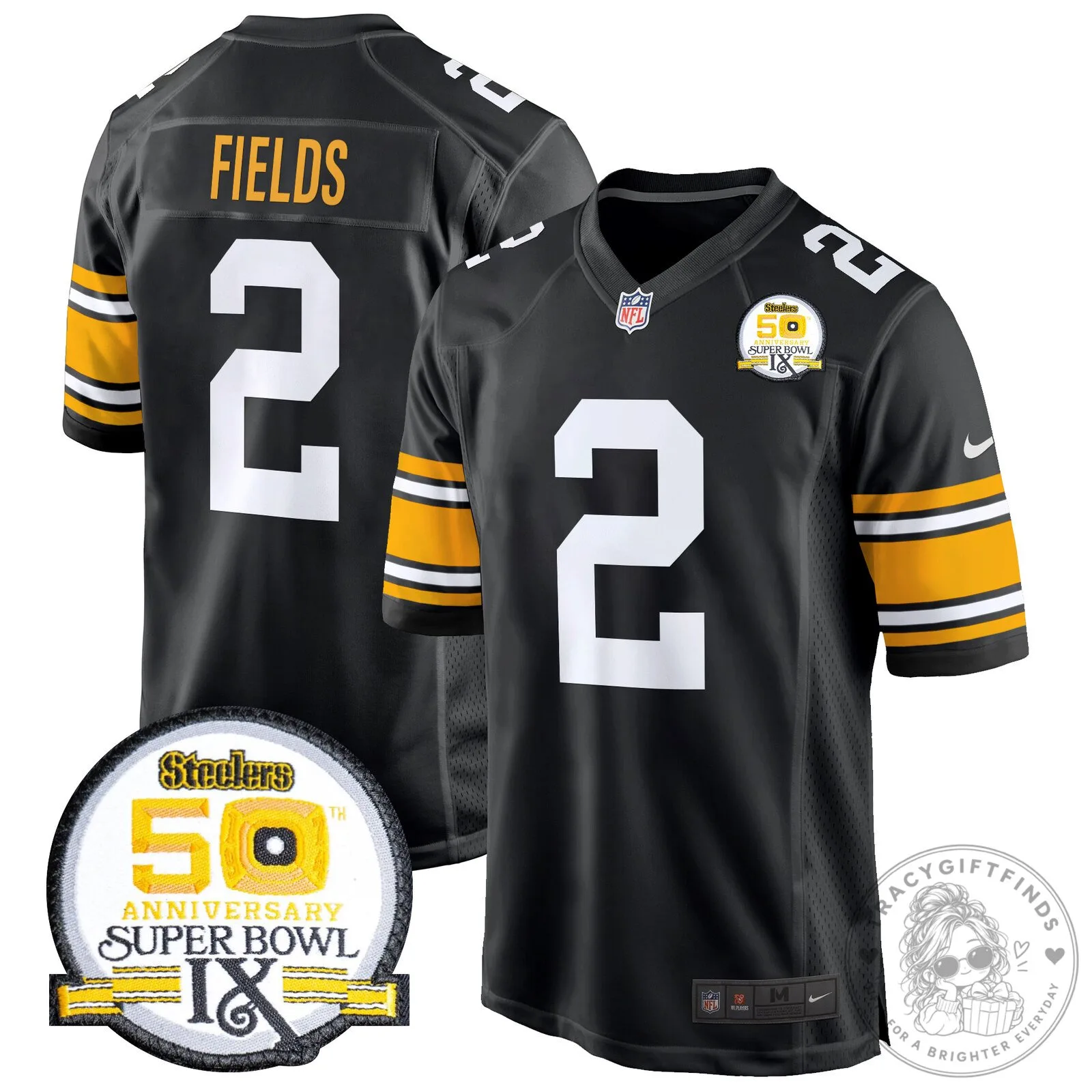 Super Bowl IX Fields Jersey for 50th Anniversary of Pittsburgh Steelers