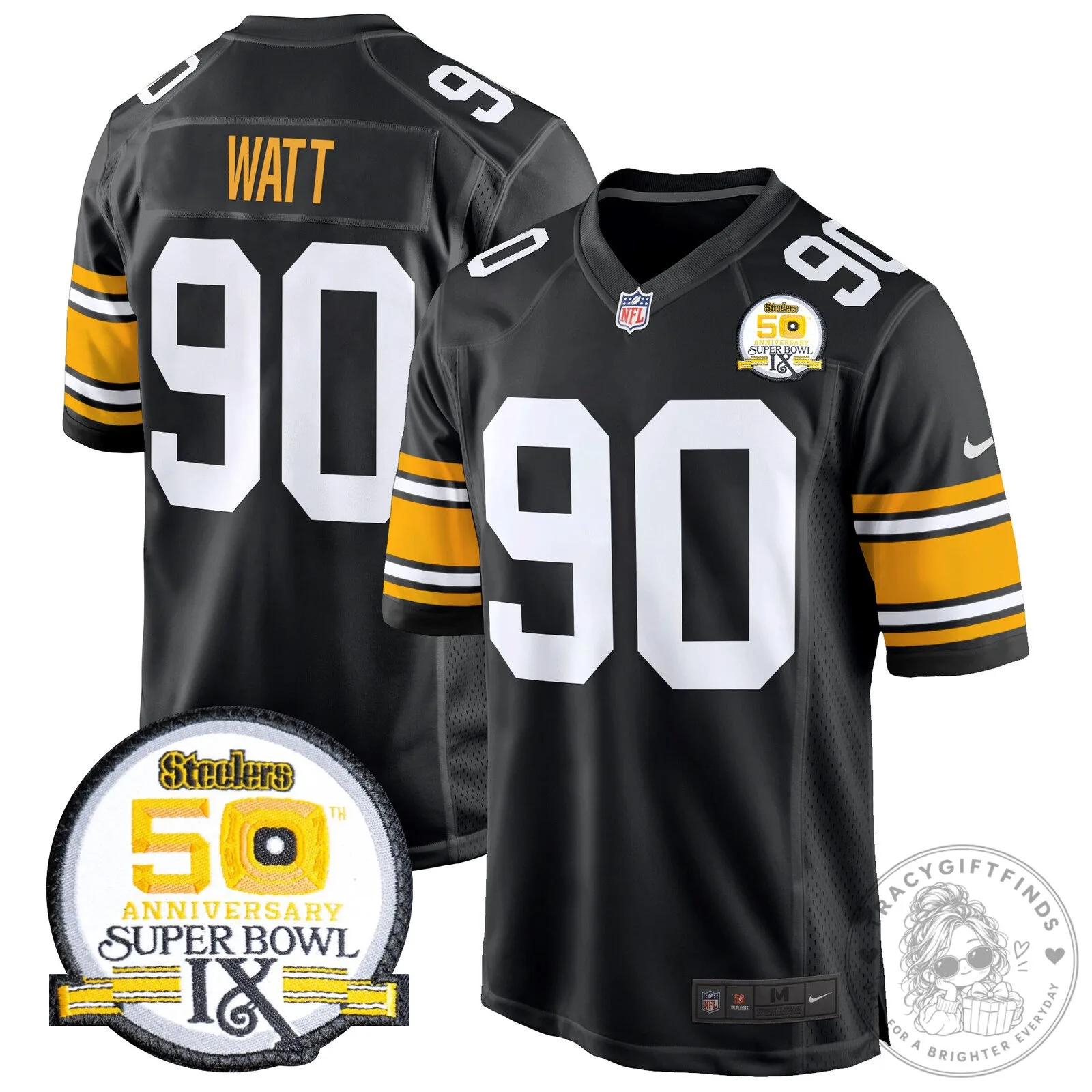 Super Bowl IX Fields Jersey for 50th Anniversary of Pittsburgh Steelers 59 Super Bowl IX Fields Jersey for 50th Anniversary of Pittsburgh Steelers
