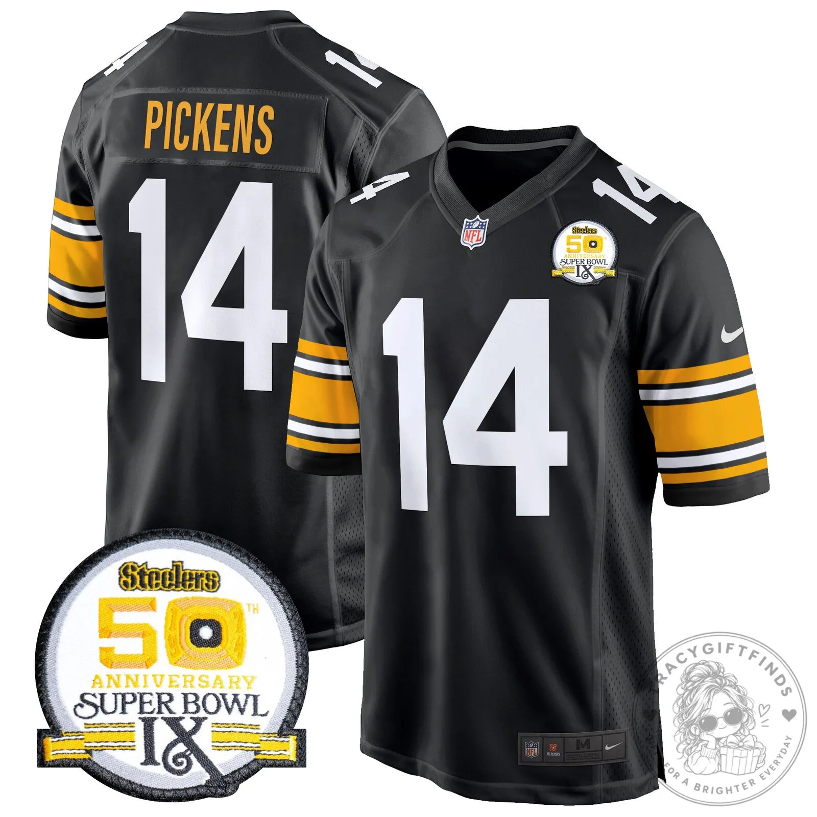Super Bowl IX Fields Jersey for 50th Anniversary of Pittsburgh Steelers 60 Super Bowl IX Fields Jersey for 50th Anniversary of Pittsburgh Steelers