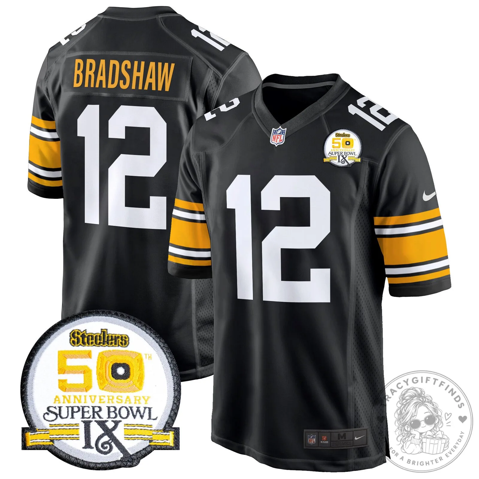 Super Bowl IX Fields Jersey for 50th Anniversary of Pittsburgh Steelers 63 Super Bowl IX Fields Jersey for 50th Anniversary of Pittsburgh Steelers