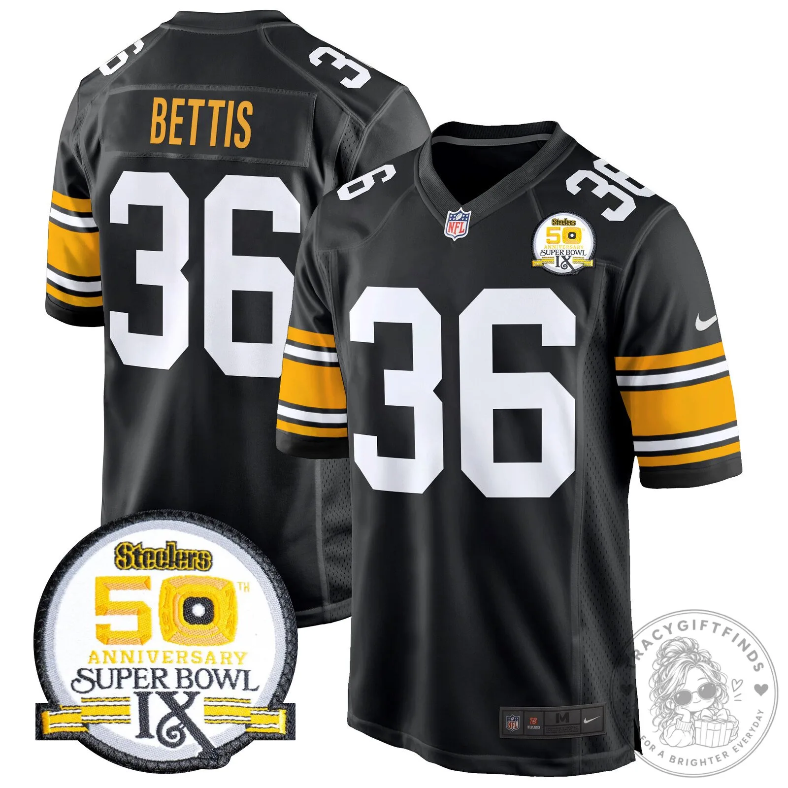Super Bowl IX Fields Jersey for 50th Anniversary of Pittsburgh Steelers 65 Super Bowl IX Fields Jersey for 50th Anniversary of Pittsburgh Steelers