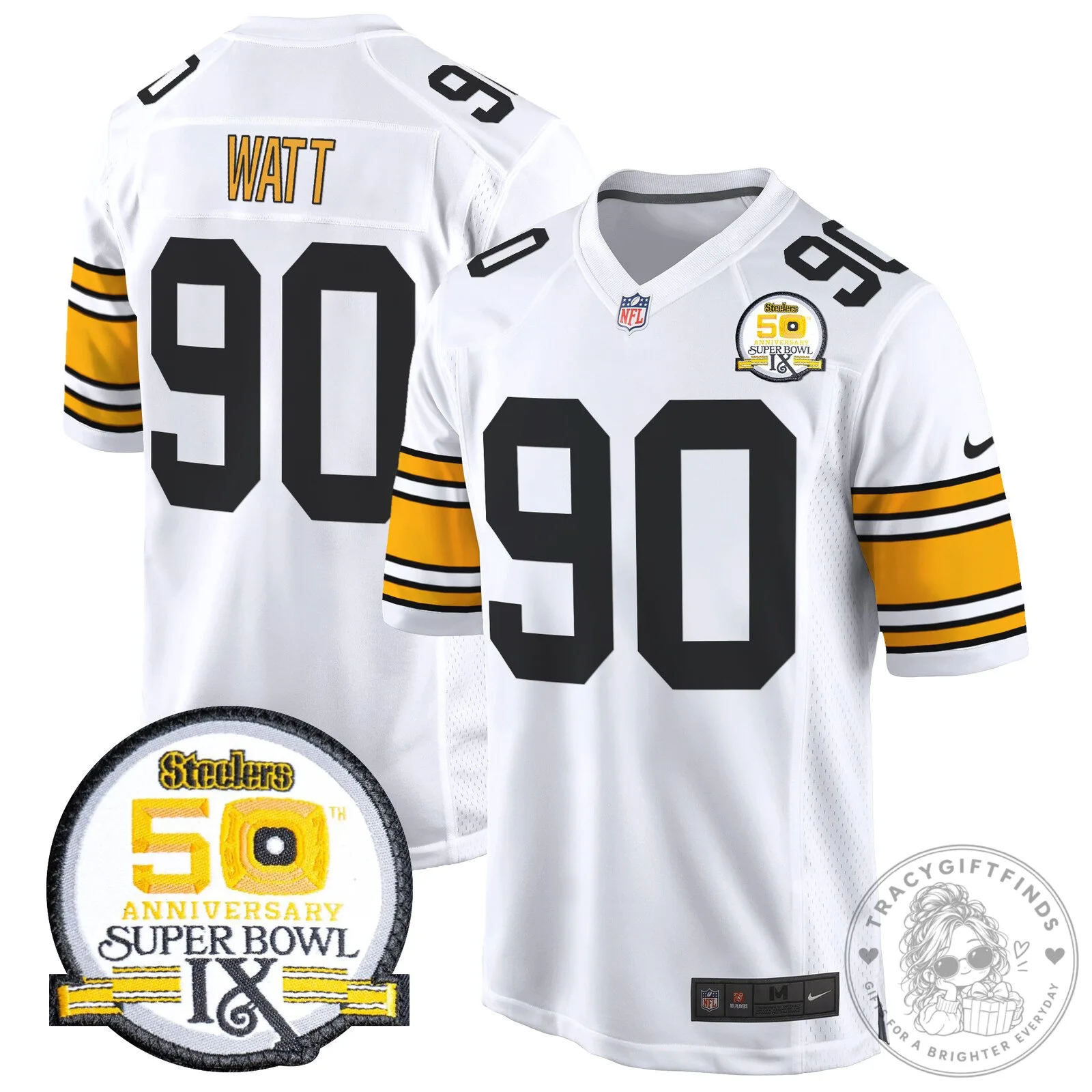 Super Bowl IX Fields Jersey for 50th Anniversary of Pittsburgh Steelers 68 Super Bowl IX Fields Jersey for 50th Anniversary of Pittsburgh Steelers